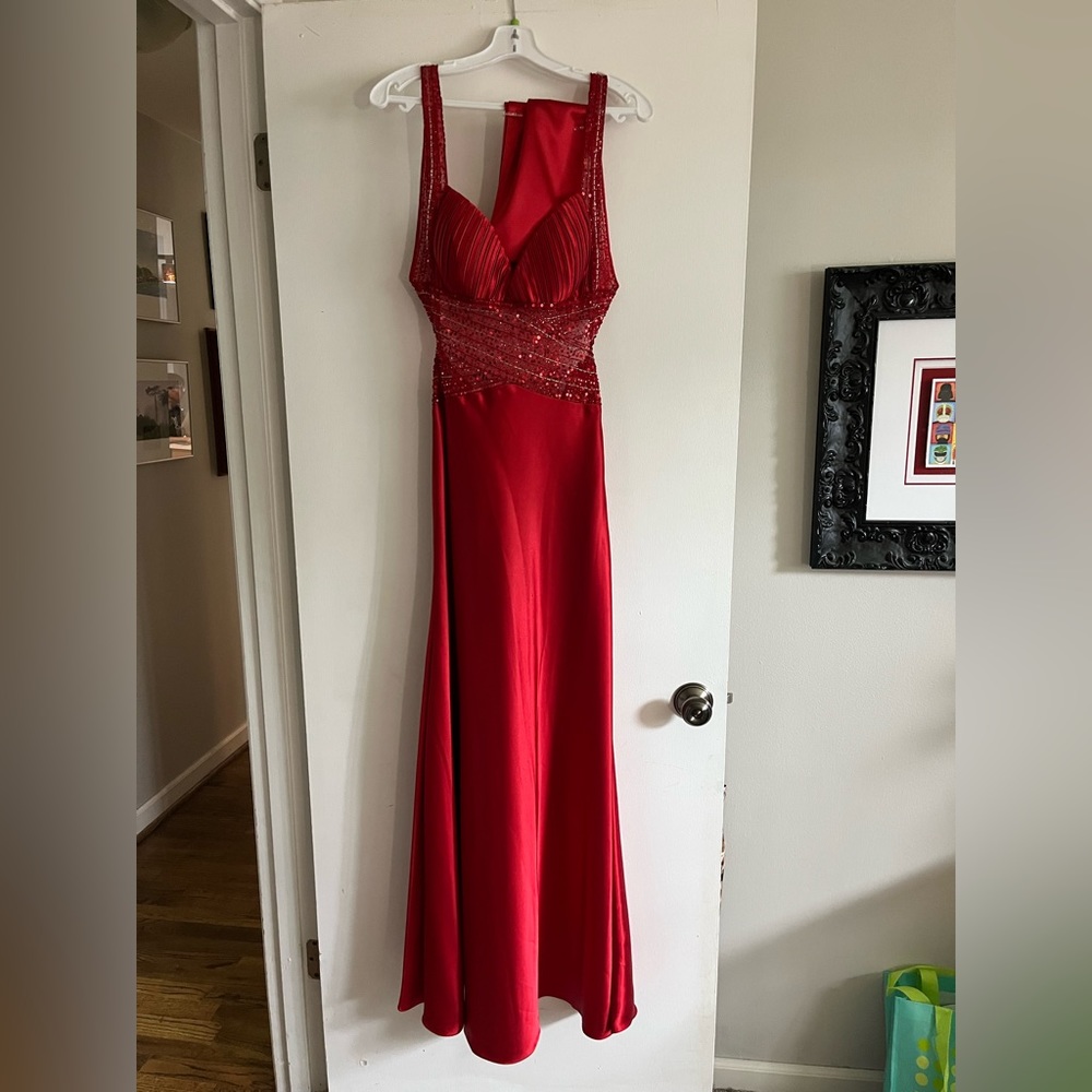 Red Backless Prom Dress